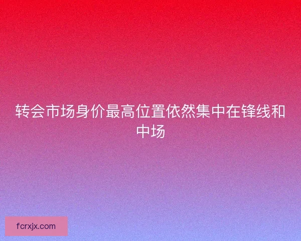 转会市场身价最高位置依然集中在锋线和中场